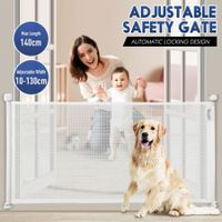 Retractable Safety Gate Mesh Pet Security Barrier Kid Safe Stair Fence Guard Dog Enclosure