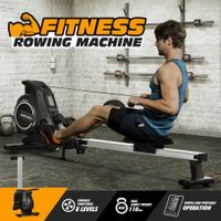 Genki Rowing Machine Rower Magnetic Resistance Workout Foldable Home Exercise Equipment 8 Levels LCD