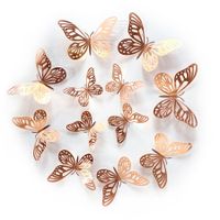 48 Pcs 3D Butterfly Wall Stickers Decorations for Birthday Decorations Party Decorations Cake Decorations, Removable Room Decor for Kids Nursery Classroom Wedding Decor (Pink)