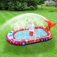 Fire Truck Sprinkler Pool Outdoor 3-in-1 Inflatable PVC Splash Pad for Kids