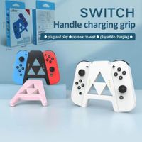 For Joy OLED Switch with Charging Grip Handle Bracket Charger Bracket for Switch Handle Holder(White)