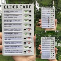 1pcs Memo Plastic Board  Chart Reusable Elder Care Checklist Daily Planner Responsibility Behavior