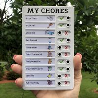 1pcs Memo Plastic Board Chore Chart Reusable ,My Chores  Checklist Daily Planner Responsibility Behavior