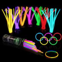 100 Glow Sticks Bulk Party Supplies Glow in The Dark Fun Party Pack with 8" Glowsticks and Connectors for Bracelets and Necklaces