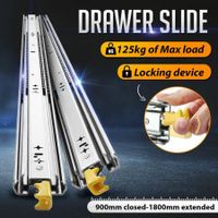 Drawer Slides Runners Heavy Duty Locking Ball Bearing Rails Cabinet Track Guide 125Kg