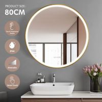 LUXSUITE Bathroom Mirror Smart LED Fogless Round Wall Mounted for Shower Vanity Salon 80cm
