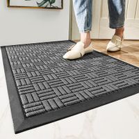 Dirt Defender All-Weather Doormat Durable Natural Rubber Stain Fade Resistant Low Profile Patio Entrance Mat