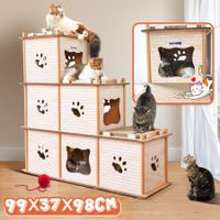Cat Cardboard Scratching House Scratcher Interactive Castle Playhouse Hide Out Furniture
