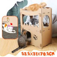 Cat Corrugated Cardboard Scratcher Scratching Board Play House Climbing Furniture