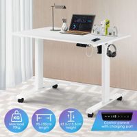 White Sit Standing Desk Electric Motorised Computer Table Height Adjustable Ergonomic Home Office