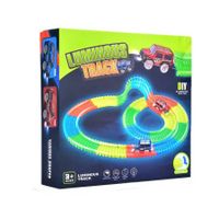 Turbo Race Cars with 16 Feet of Flexible, Bendable Glow in The Dark Track