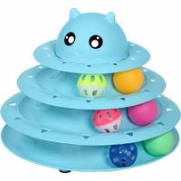 Cat Toy Roller 3-Level Turntable Balls Interactive Fun Mental Physical Exercise Puzzle Kitten Cat Toys
