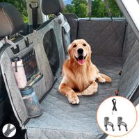 Car Back Seat Cover, Waterproof Dog Car Seat Cover with Mesh Window, Multiple Pockets for Car, Non-Slip Rubber Backing
