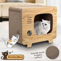 Cardboard Cat Scratcher Bed Cave House Lounge Scratching Lounger Box