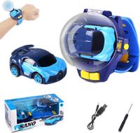 Mini Remote Control Car Watch Toys 2.4 GHz Watch Cartoon RC Small Car,Interactive Game Toys,Gift for Boys and Girls,Birthday(Blue)