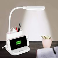 Rechargeable Desk Lamp with USB Charging Port, Pen Holder/Phone Holder, Study Lamp for Kids Home Office Bedroom