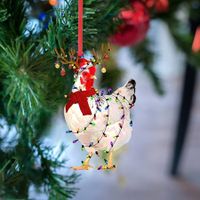 Scarf Chicken Ornaments Christmas Decoration And Hangs F
