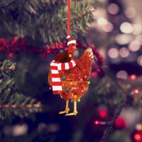 Scarf Chicken Ornaments Christmas Decoration And Hangs D