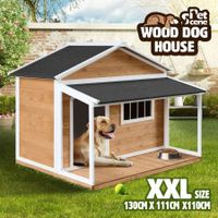 Petscene XXL Wooden Dog Kennel Puppy House Pet Home Shelter Indoor Outdoor