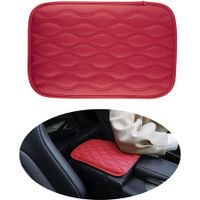 Auto Center Console Pad, Universal Waterproof Car Armrest Seat Box Cover for Most Vehicle, SUV, Truck, Car (Red)