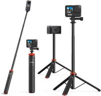 Telescopic Selfie Stick Long with Tripod,Waterproof Hand Grip,for Insta360 GoPro Hero 10 9 8 7 6 5 4 3 2,Fusion,Max,Session,AKASO,SJCAM,DJI OSMO Action Cameras