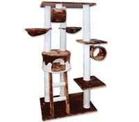 Cat Tree Gym Scratching Post 166cm - Brown & White 6 Levels