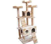 Cat Tree 7 Level 178cm Scratching Post Plush Material - Beige