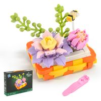 276pcs Creative MINI Flower Pot Plant Building Block City Tree Decoration Bricks DIY Christmas Boys Kids Toys Gifts