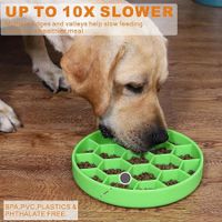 Dog Slow Feeder Bowl, Silicone Honeycomb Slow Food Bowl (Green)