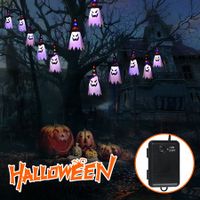 Halloween Ghost Windsocks with Color LED String Lights Battery Operated 5 Ghosts