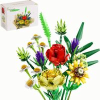 Flower Bouquet Building Kit, Artificial Flowers Construction Toys Compatible with Lego, 623 Pieces