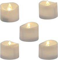 Halloween Flameless Tea Lights Candles,12 pcs Flickering Tealights with Warm White Light for Christmas,Wedding,Valentine's Day,