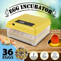 Petscene 36 Eggs Automatic Incubator Hatching Hatcher Machine Egg Turning LED Display with Four-Leaf Clover-Shaped Tray