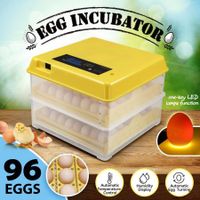 Petscene 96 Eggs Incubator Automatic Egg Hatcher Digital Hatching Brooder Temperature Humidity Control Turner LED Display