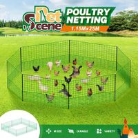 Chicken Fence Poultry Coop Runs Pen Farm Mesh Cage Net Habitat Safe House Turkey Breeding 1.15m x 25m