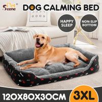 Pet Dog Cat Bed Puppy Sofa Couch Calming Cushion Warm Soft Washable 120x80x29cm