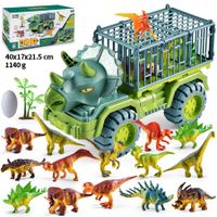 Dinosaur Transport Truck Set - Oversized Vehicle Toy for 3-10 Year Old Boys Girls- Monster Truck with 15 Dinosaur Figures