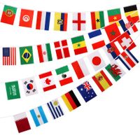2022 World Cup 32 Countries String Flag FIFA FLAG- International Bunting Banners for Party Decorations 20x28cm