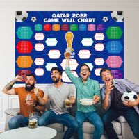 NZ EXCLUSIVE Qatar 2022 Football Tournament Wall Chart Poster Soccer Schedule Calendar Bar Party Decorations