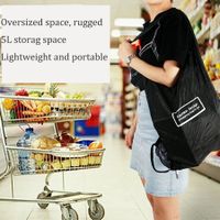 Reusable Portable Folding Telescopic Small Disc Shopping Bag Multi-Purpose Storage Bag - Black