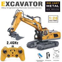 Excavator Toys Construction Tractor Remote Control Yellow Boy Gift Durable Engineering Vehicle Toys