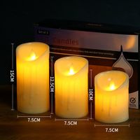 LED Flameless Candles , Flickering Battery Operated Pillar Candles With Realistic Flame (Set of 3)
