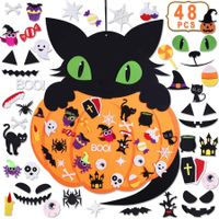 Halloween Felt Pumpkin Hanging Decoration Set for Indoor Outdoor Hanging