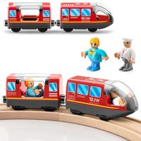 Battery Operated Action Locomotive Train (Magnetic Connection), Powerful Engine Train Compatible with Wooden Tracks Toys for Toddlers