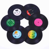 Vinyl Record Coasters for Drinks, Funny, Absorbent, Novelty Vinyl Disk Coasters, Effective Protection of The Desktop to Prevent Damage 6 Pack