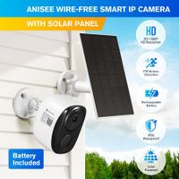 Wireless Security Camera Home CCTV Outdoor Surveillance System with Solar Panel Battery Weatherproof