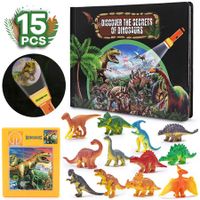 3D Explore the Mystery of Dinosaurs Book Animal Dinosaur Model Toys Gift Figurine Collection Educational Puzzle Playset For Kids