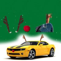 Christmas Car Accessory - Reindeer Antlers for Front Roof and Nose for Grill  Easy to Install