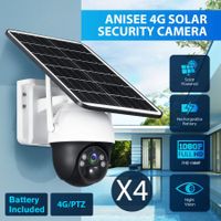 4G Solar Security Camera Wireless Outdoor CCTV Home Surveillance System with Battery Remote Control x4