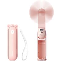 3 IN 1 Mini Handheld Fan,Portable Small Pocket Fan,USB Rechargeable Fan (14-21 Working Hours) with Power Bank,Flashlight Feature for Eyelash,Makeup,Outdoor-Dark Pink